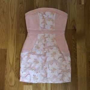 Blush Pink Lace Mini Dress